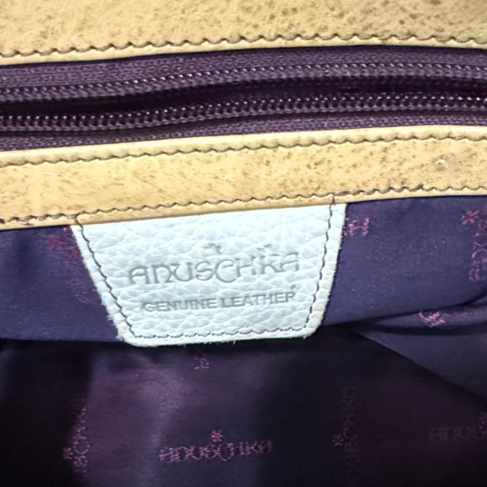 RARE Anuschka Floral Gray and Pink Handbag small to medium - Picture 7 of 10